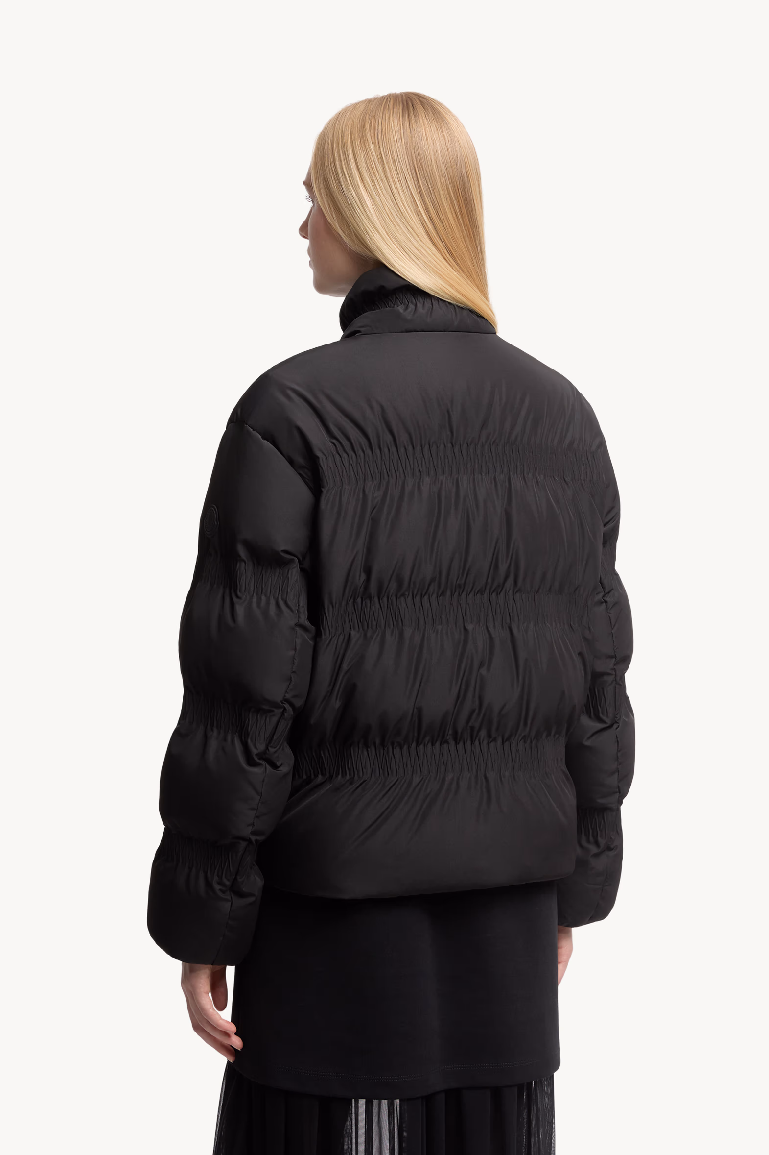 Ravignan Gather-Quilted Short Down Jacket Women Black Moncler 5